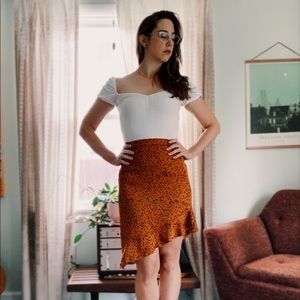 Asymmetrical Nasty Gal Animal Print Skirt